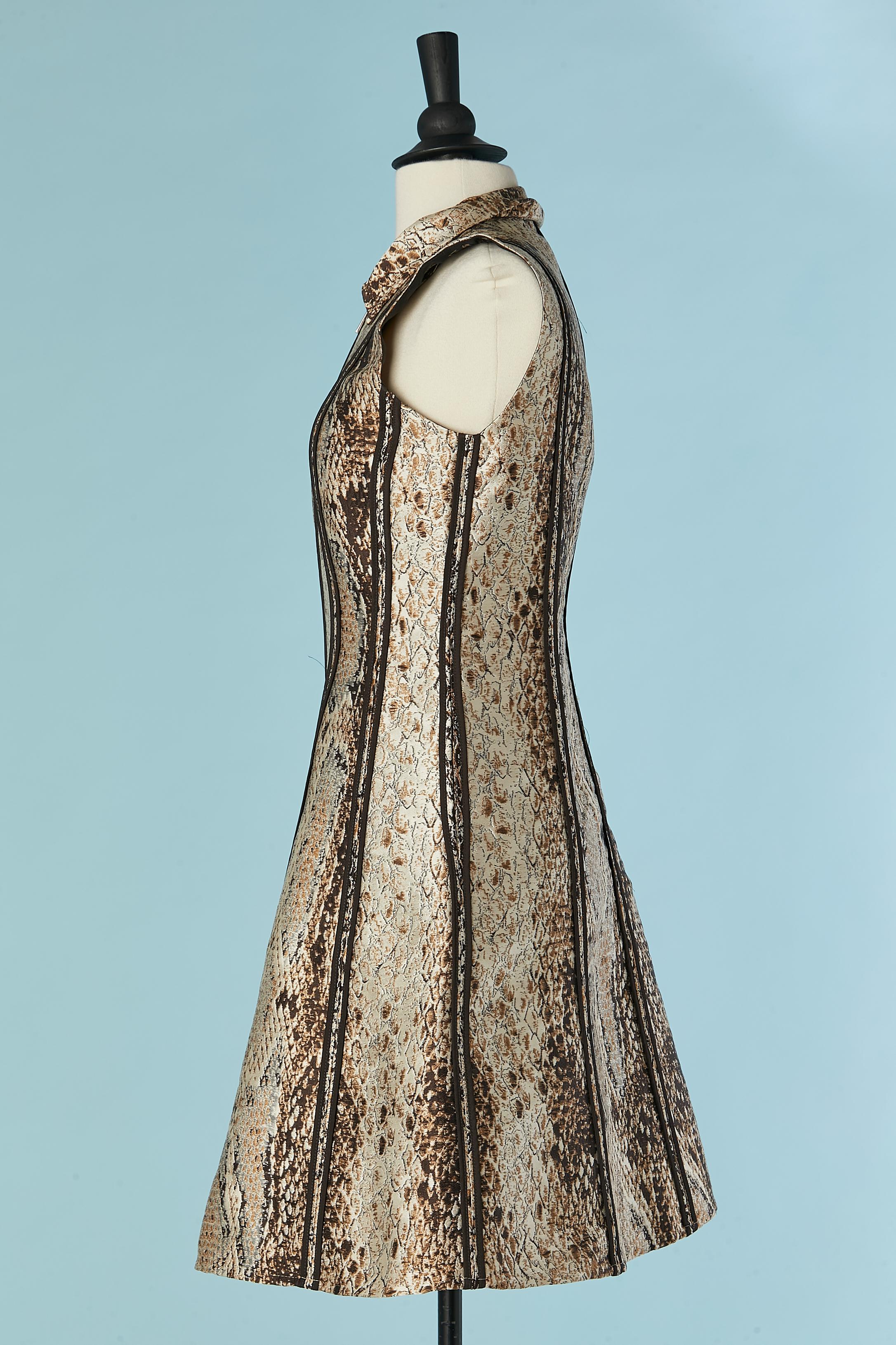 Women's Inside out sleeveless cocktail dress with snake pattern CH Carolina Herrera For Sale
