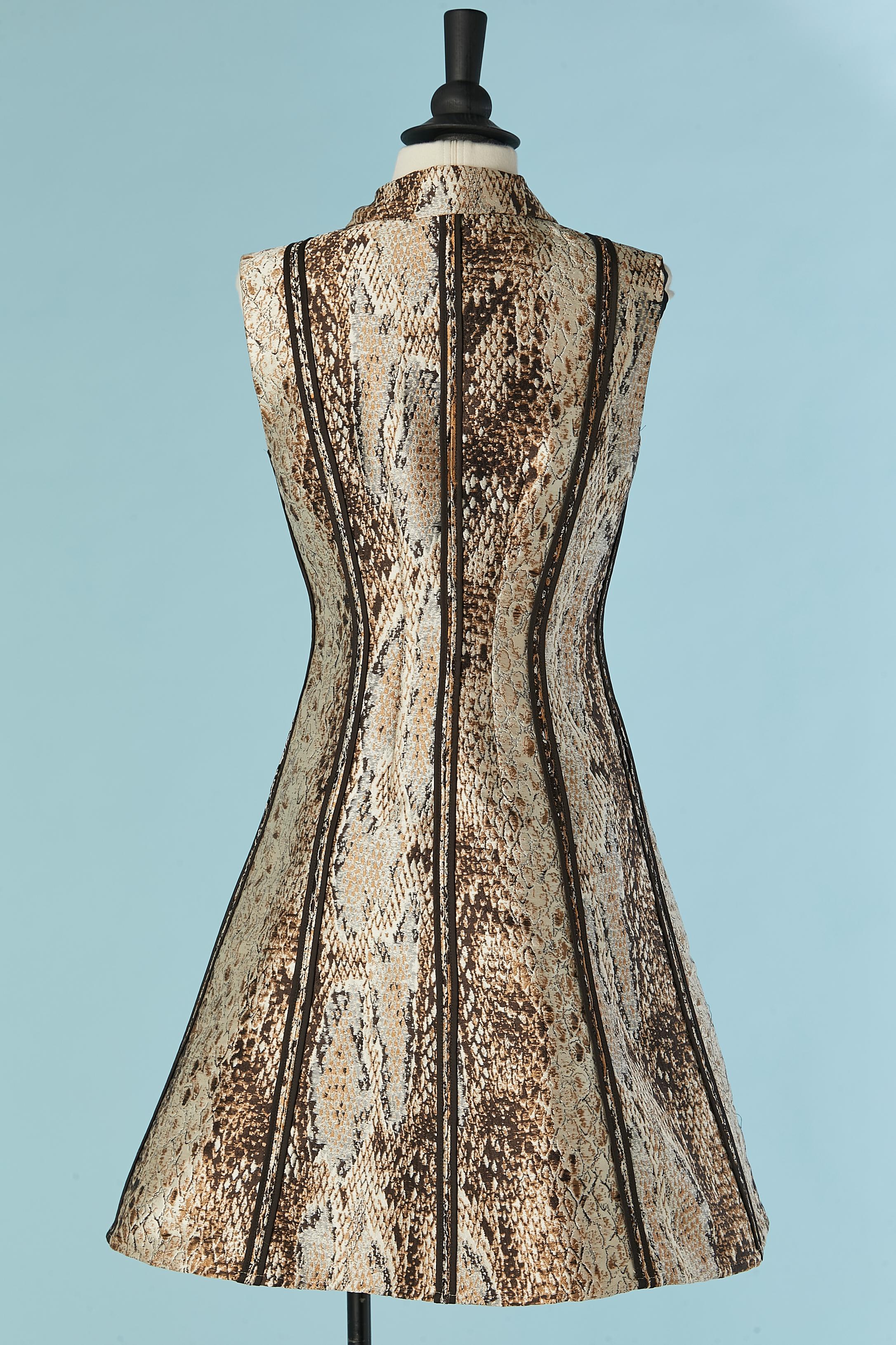 Inside out sleeveless cocktail dress with snake pattern CH Carolina Herrera For Sale 1