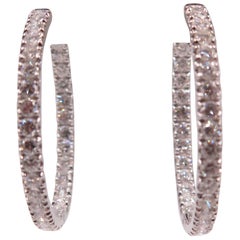 Inside Out White Gold Diamond Hoops