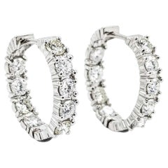 Inside/Outside Diamond Earrings in 14k White Gold