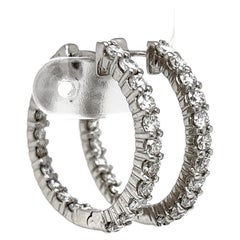 3.0 Ctw. Inside-Outside Diamond Hoop Earrings