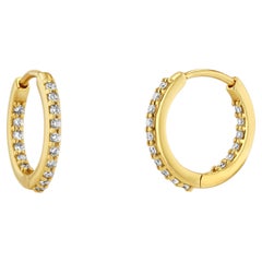 Inside Outside Diamond Huggie Hoops