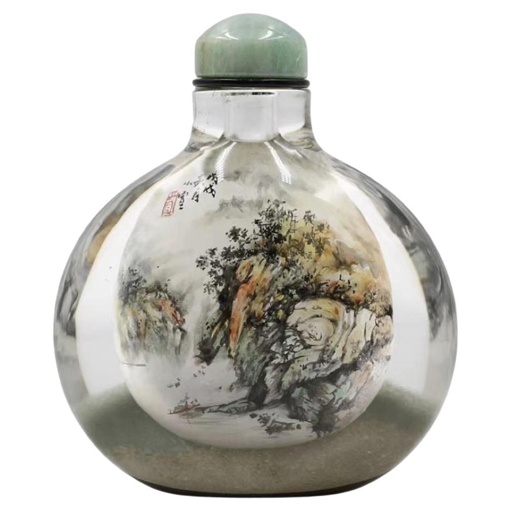 Inside Painted Crystal, "Harvest Year" Snuff Bottle by Zhang Zenlou, 2018