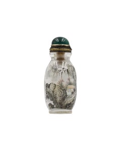 Inside Painted Glass, "Landscape" Snuff Bottle by Fu Guoshun, 1996