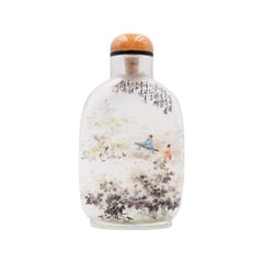 Schnupftabakflasche aus bemaltem Kristall, „Scholars in Jiangnan“ von Li Yingtao 2016
