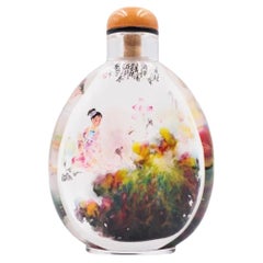 Inside Painted Crystal, "Young Girl of Elegance" Snuff Bottle by Li Yingtao 2016