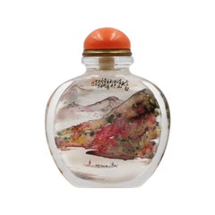 Inside Painted Rock Crystal, "Autumn Mountain" Snuff Bottle by Li Yingtao, 2013