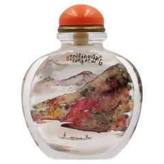Inside Painted Rock Crystal, "Autumn Mountain" Snuff Bottle by Li Yingtao, 2013