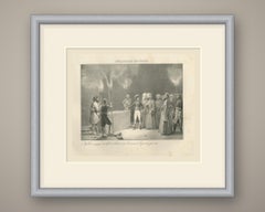 Inside the Great Pyramid of Giza, Egypt, Antique Madou Lithograph, 1827