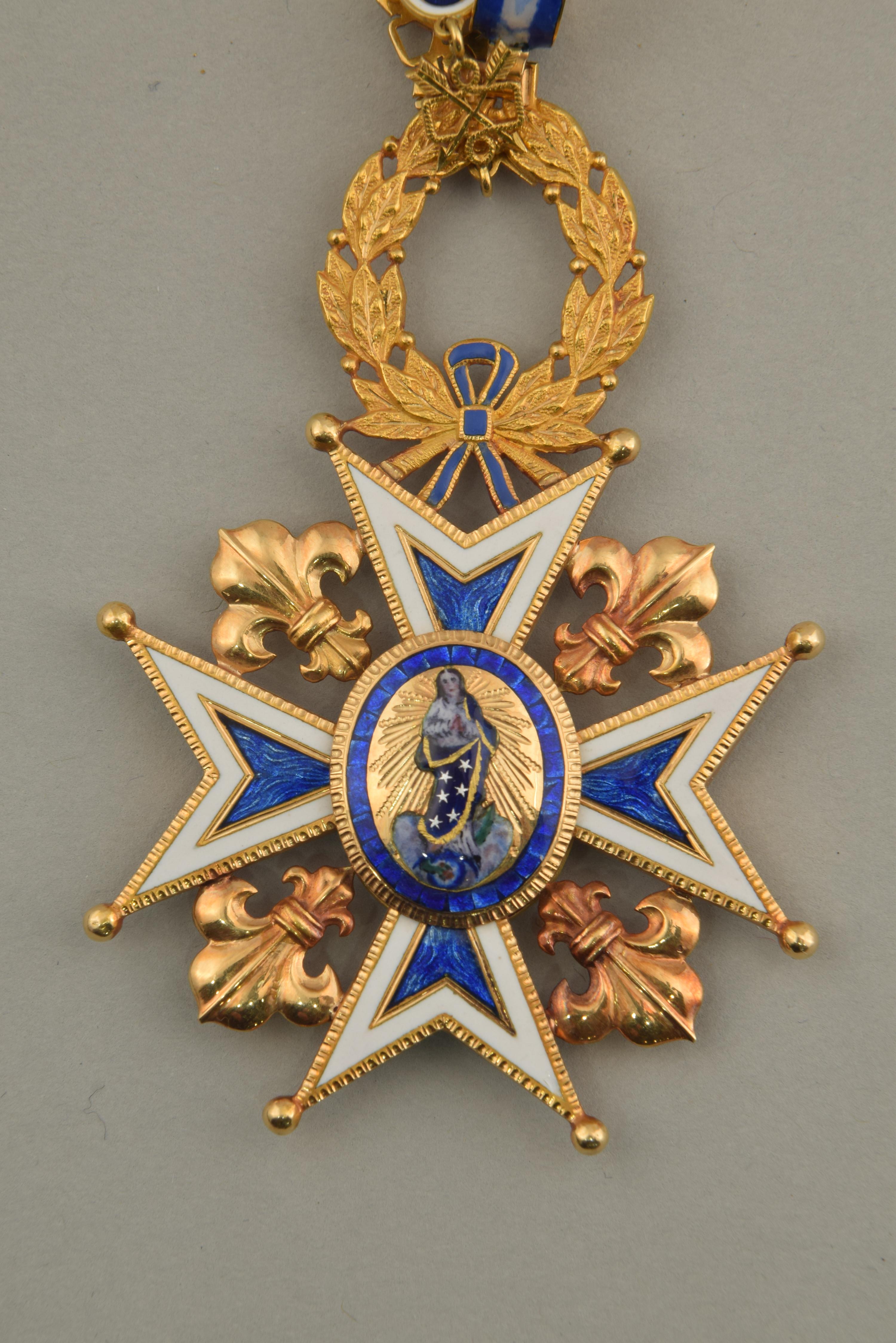 Neoclassical Revival Insignia, Order of Charles III and Order of Isabella the Catholic, Spain, 19th C