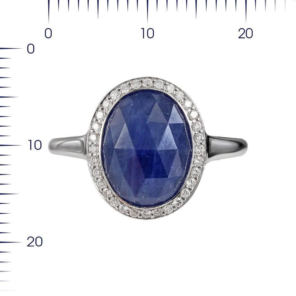 Ring White Gold 18 K (Matching Earrings Available)
Diamond 32-Round 57-0,21-5/5A
Blue Sapphire 1-7,1 (5)
Weight 5.92 gram
Size 18 (Adjustable) 

With a heritage of ancient fine Swiss jewelry traditions, NATKINA is a Geneva based jewellery brand,