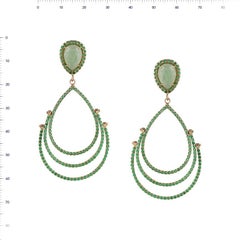 Inspired by Nature Aventurine Yellow Gold Drop Dangle Earrings