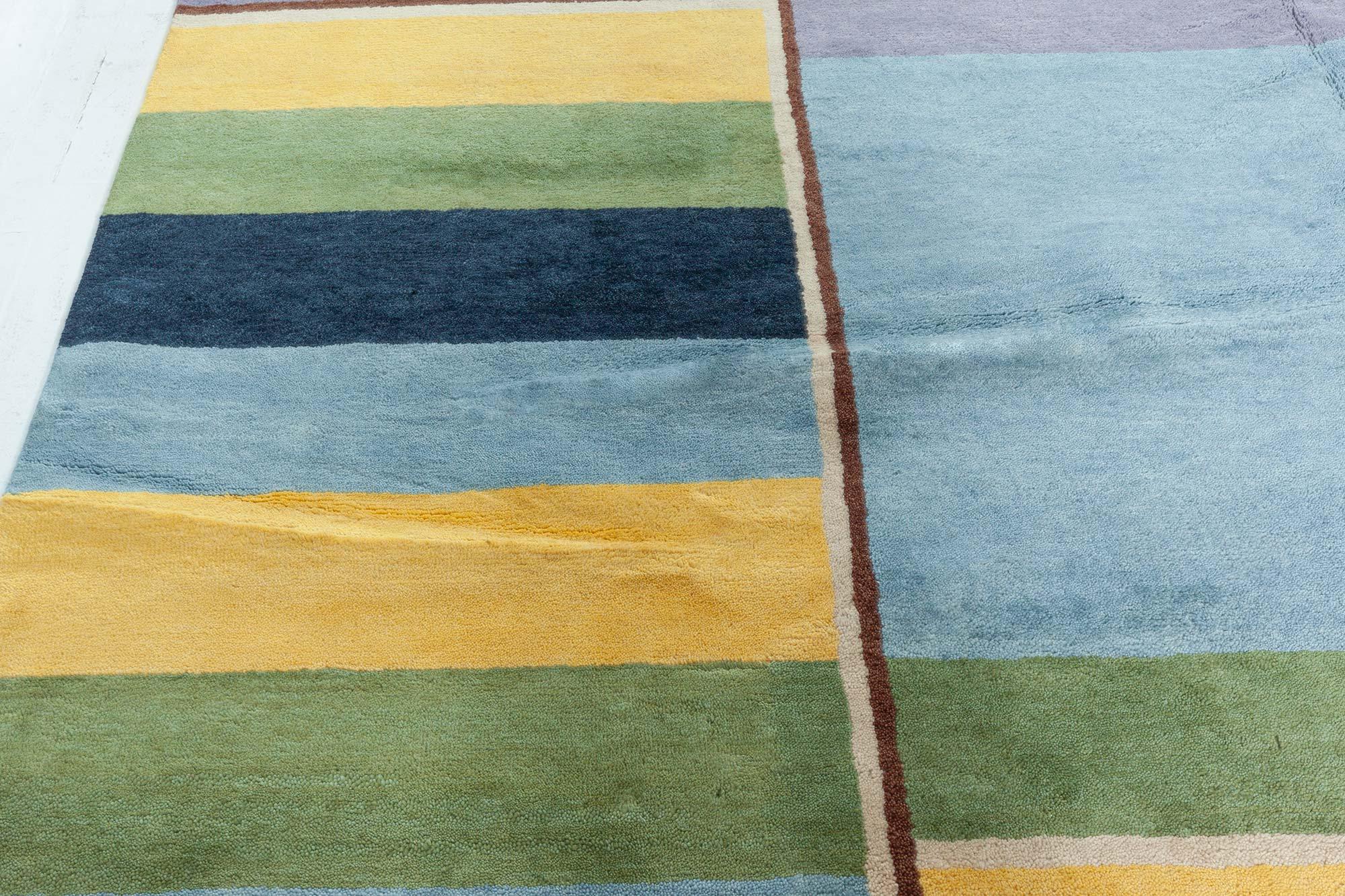 Annodato a mano Tappeto moderno di ispirazione Deco di Doris Leslie Blau in vendita