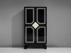 Inspired Paco Rabanne Cabinet in Lacquered Wood and Faux Ivory