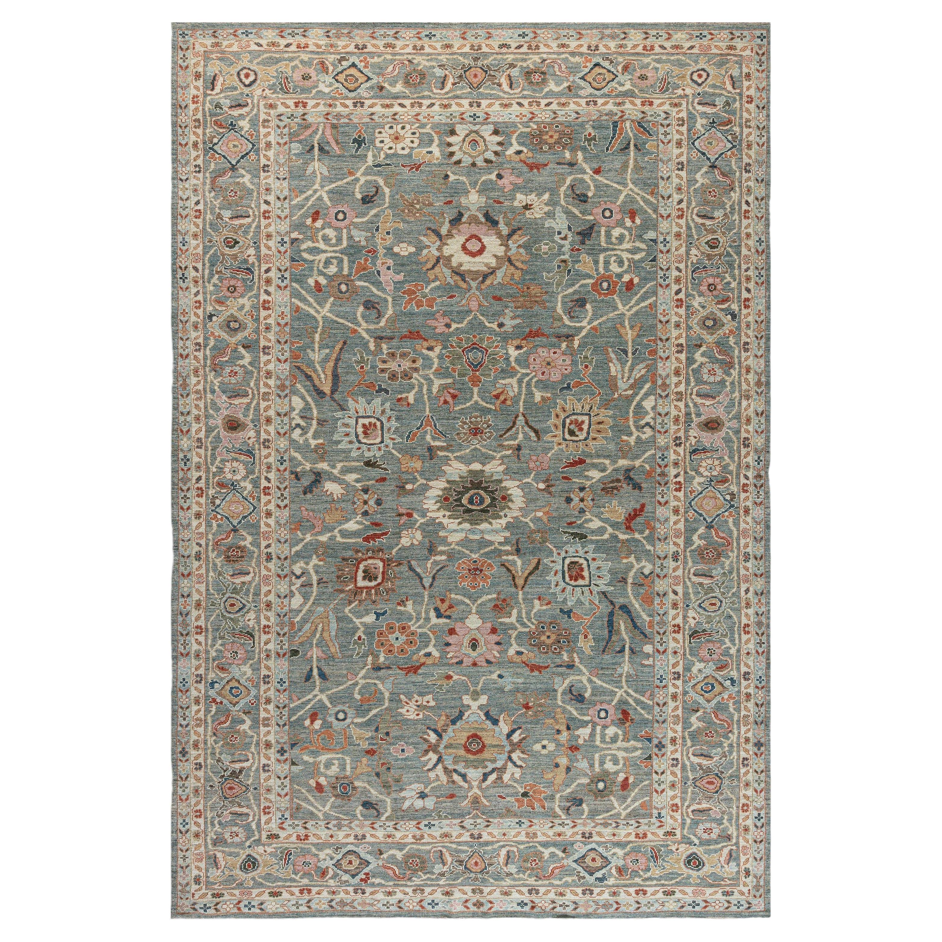 Traditioneller, von Sultanabad inspirierter Teppich in zartem Beige „Skyblossom“ von Doris Leslie Blau
