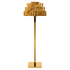 Inspiring Trees Hammered Golden Brass Floor Lamp by InsidherLand