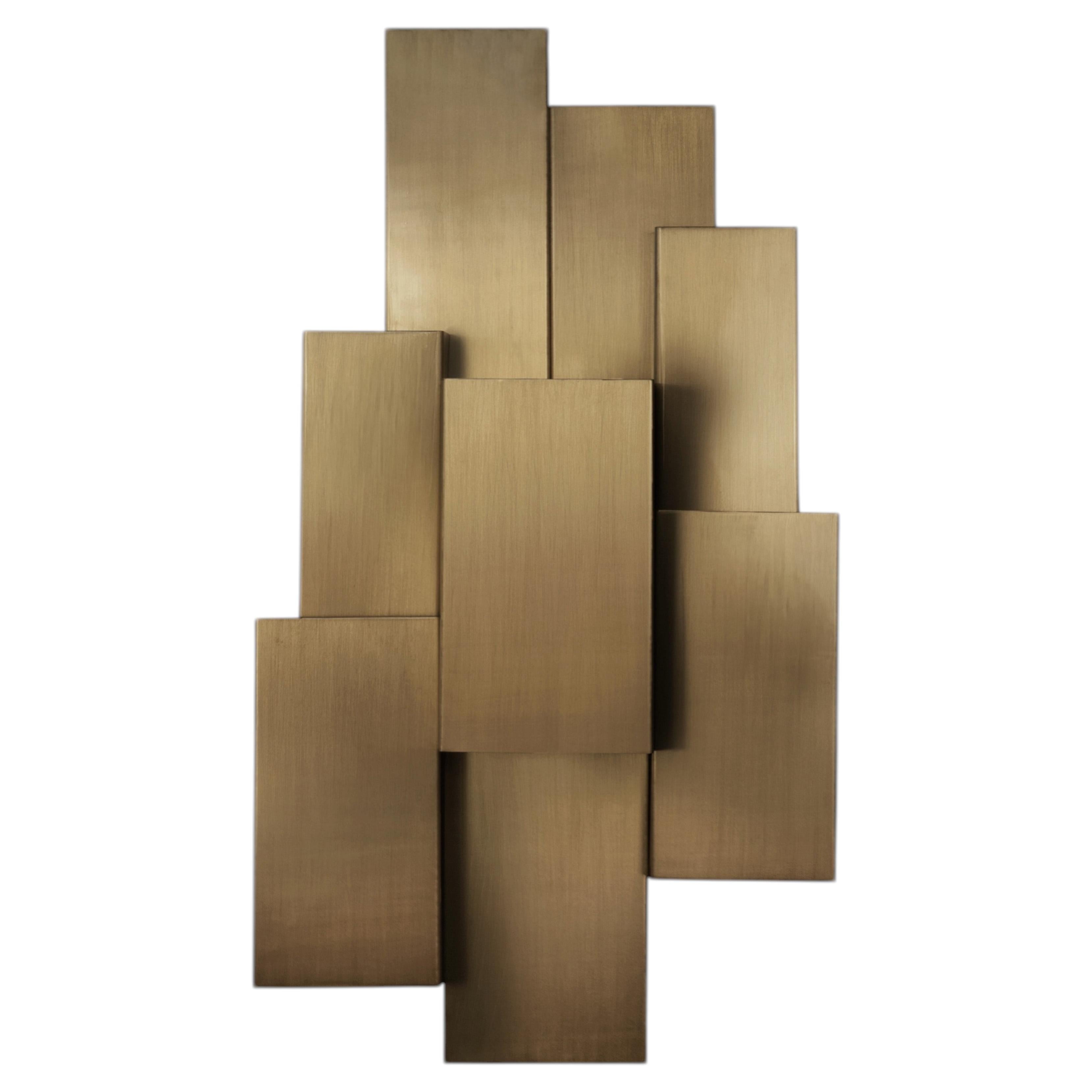 Geometric bronzed brushed brass, Inspiring Trees L wall lamp by InsidherLand