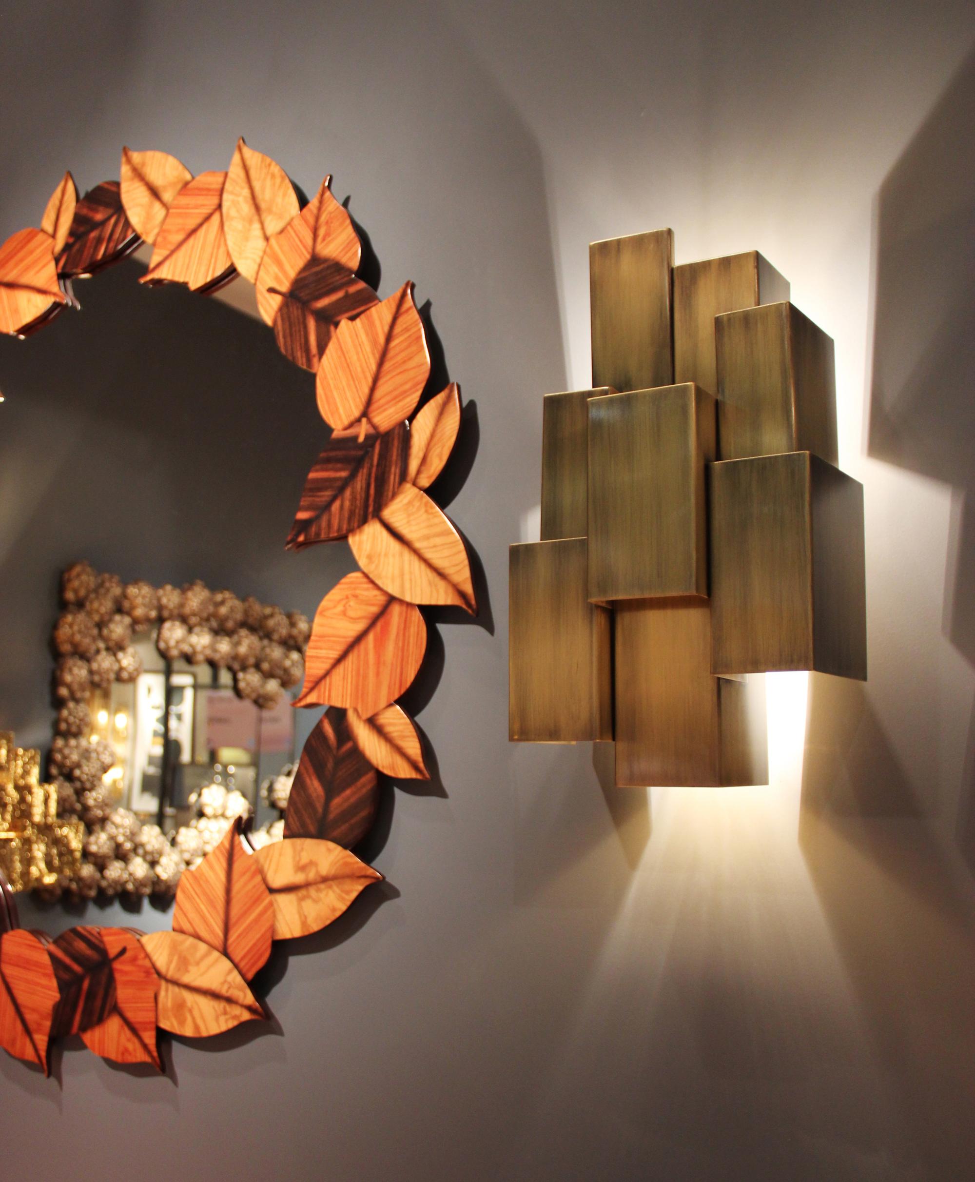 Modern Inspiring Trees S Wall Lamp, Aged Steel, InsidherLand by Joana Santos Barbosa For Sale