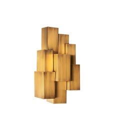 Nature inspired geometric aged brass Inspiring Trees S wall lamp by InsidherLand
