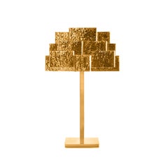 Geometric hammered brass, handmade Inspiring Trees table lamp by InsidherLand