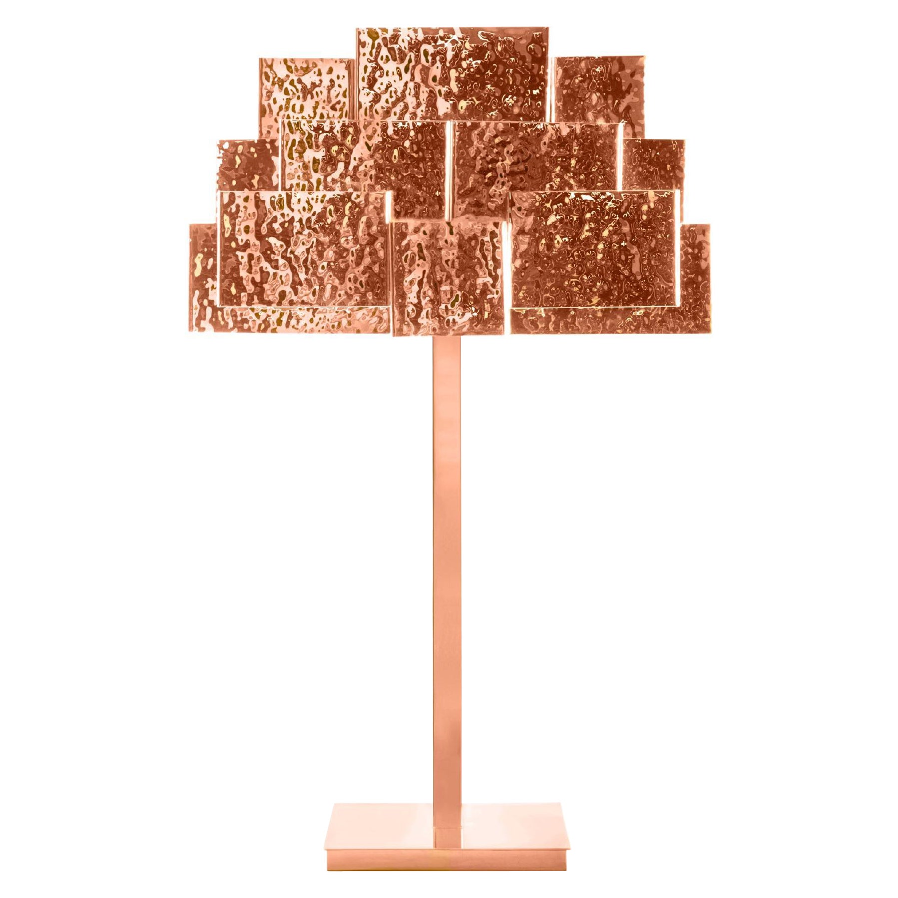 Inspirierende Baum-Tischlampe, gehämmertes Kupfer, InsidherLand von Joana Santos Barbosa