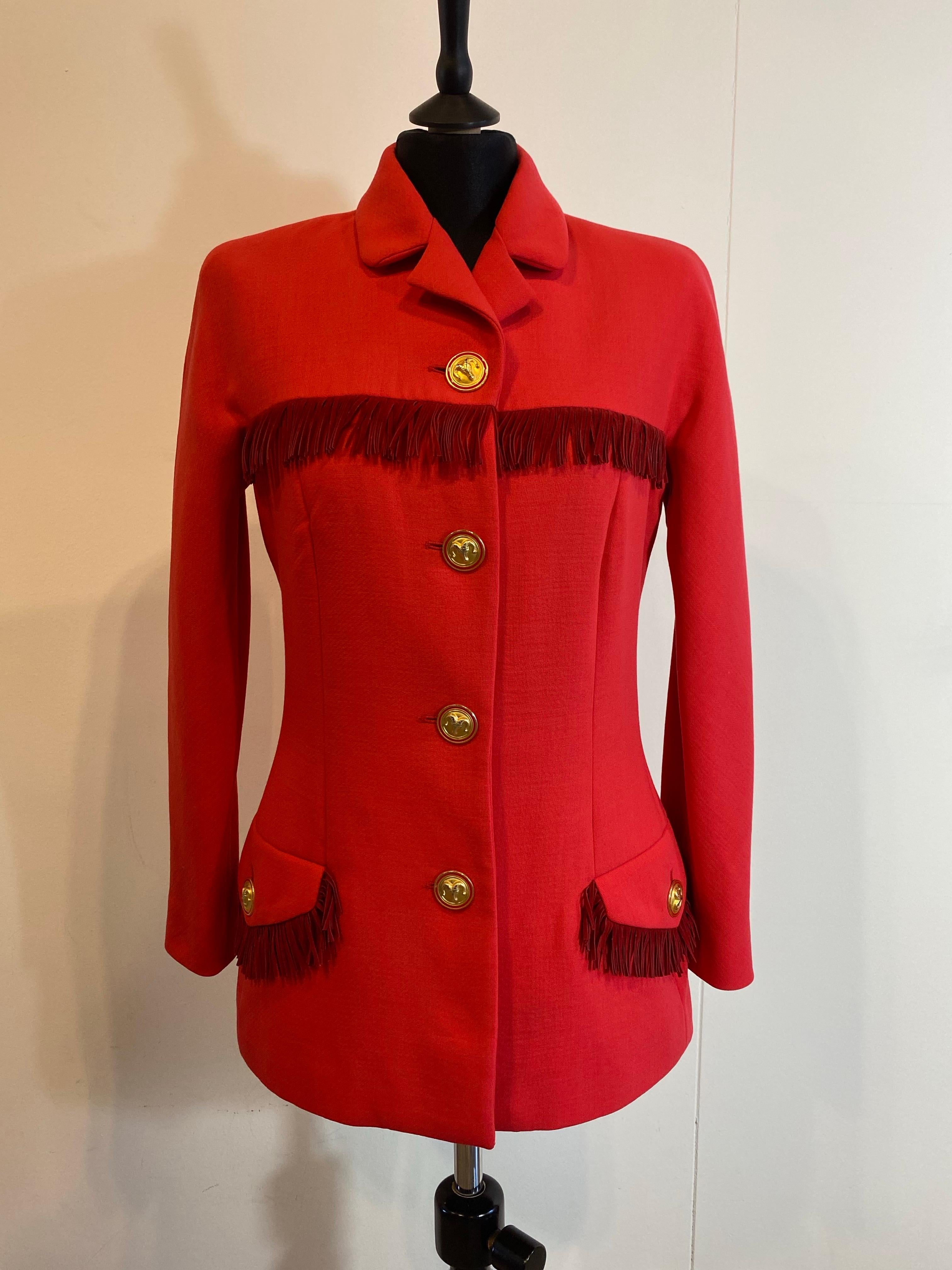 Rouge Veste instantanée conçue par Gianni Versace en vente