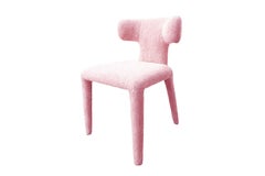 Organic Modern Pink Bouclé Dining Chair Instinto