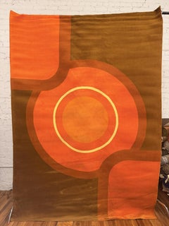 Institutional Du Tapis, Brown Orange, UNUSED, Rya Rug, Modern Mid Century