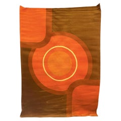 Institutional Du Tapis, Brown Orange, UNUSED, Rya Rug, Modern Mid Century