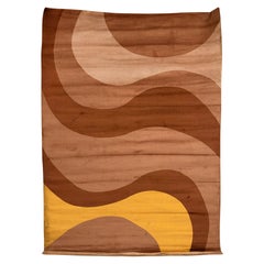 Institutional Du Tapis, Shades of Brown Wavy, UNUSED, Rya Rug Modern Mid Century