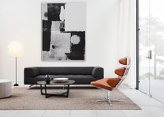 Insula Coffee Table M5191 - Aluminum, textured black lacquered for Fredericia