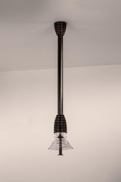 Insulator A Clear Glass and Dark Brass Pendant Light by Novocastrian