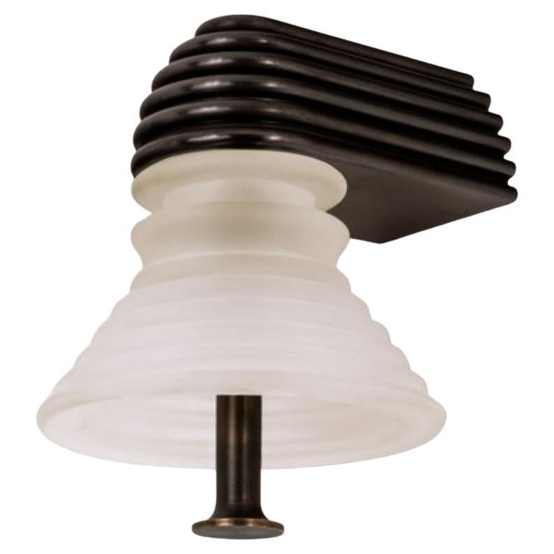 Insulator A Frosted Glass and Dark Brass Sconce by Novocastrian For Sale