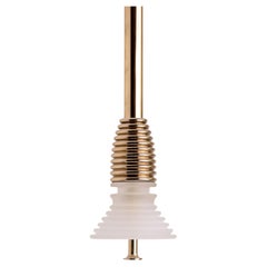 Insulator A Frosted Glass and Polished Brass Pendant Light by Novocastrian