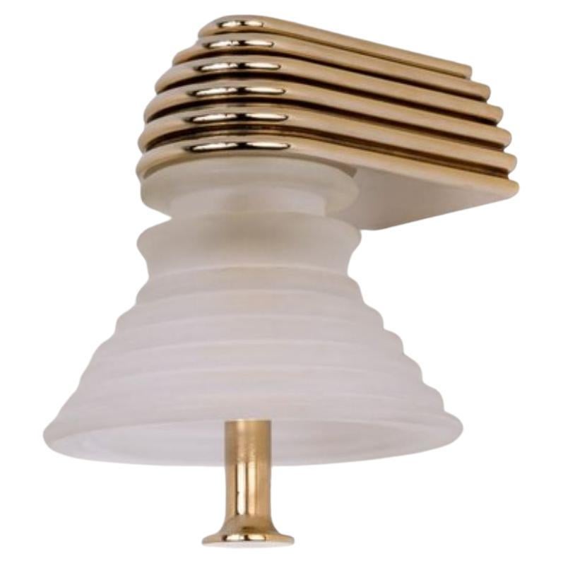 Insulator A Frosted Glass and Polished Brass Sconce by Novocastrian For Sale