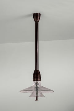 Insulator AB Clear Glass and Dark Brass Pendant Light by Novocastrian