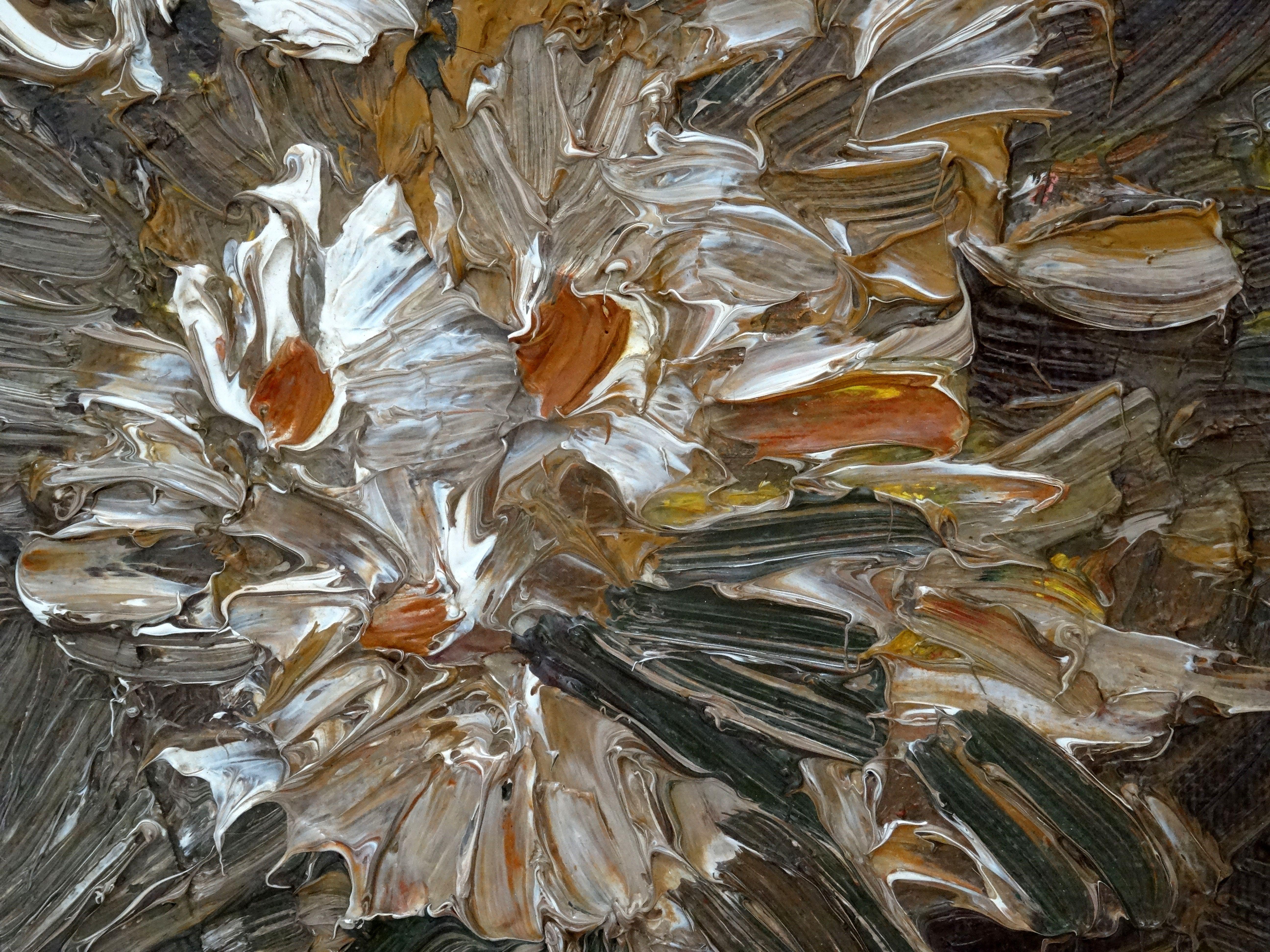 Composición floral. Lienzo, óleo, 40x30 cm - Interior Painting Negro de Inta Celmina