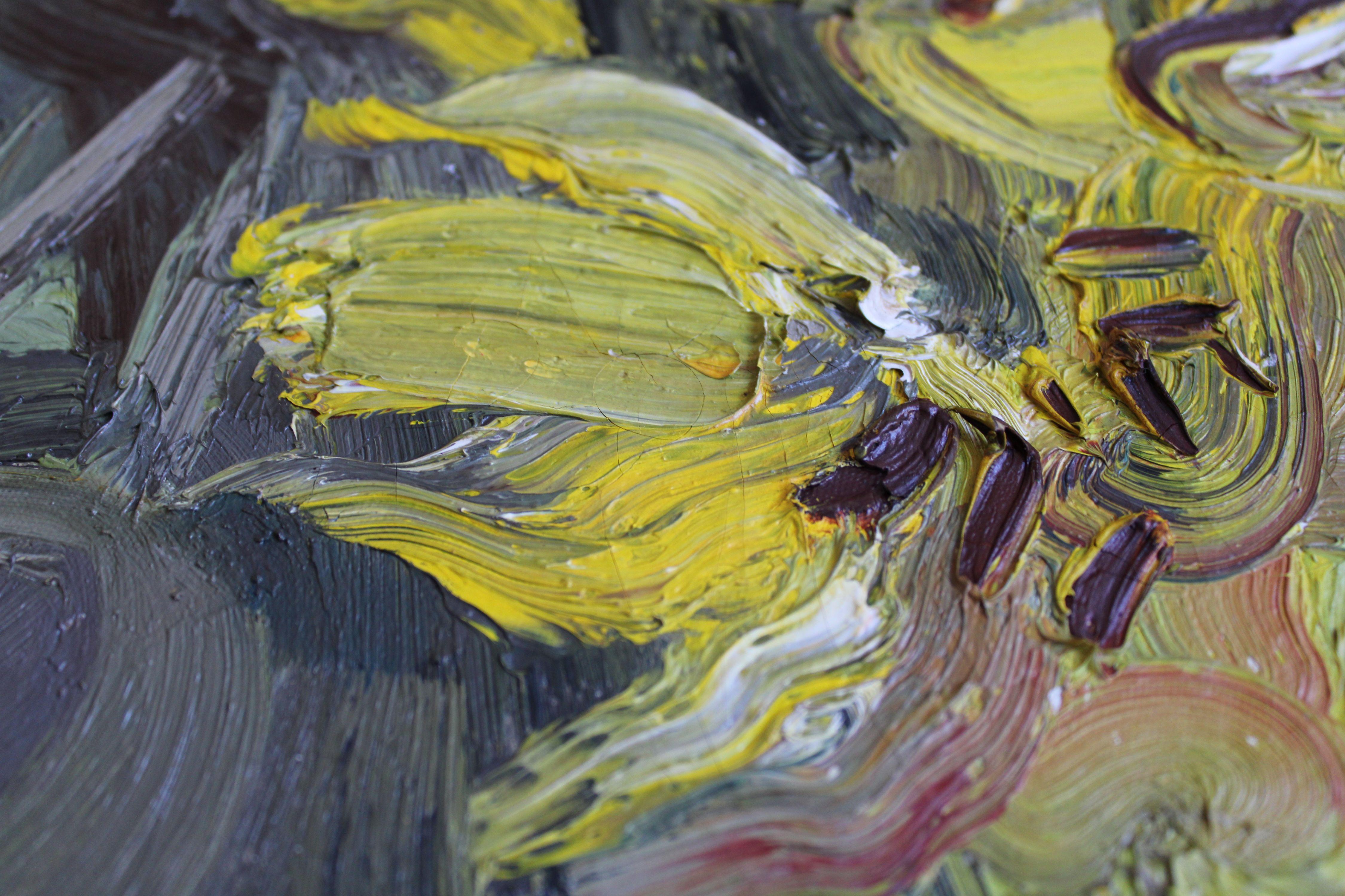 Flores amarillas. Lienzo, óleo, 70x50 cm en venta 5