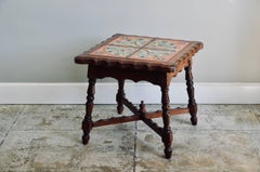 Table d'appoint en chêne et tuile Catalina intacte