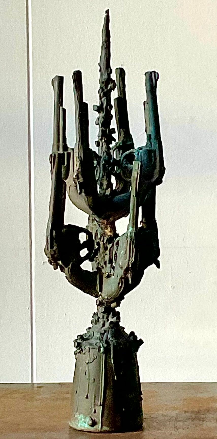 Abstrakte Vintage-Skulptur von Revolvers aus Gusseisen im Zustand „Gut“ im Angebot in west palm beach, FL