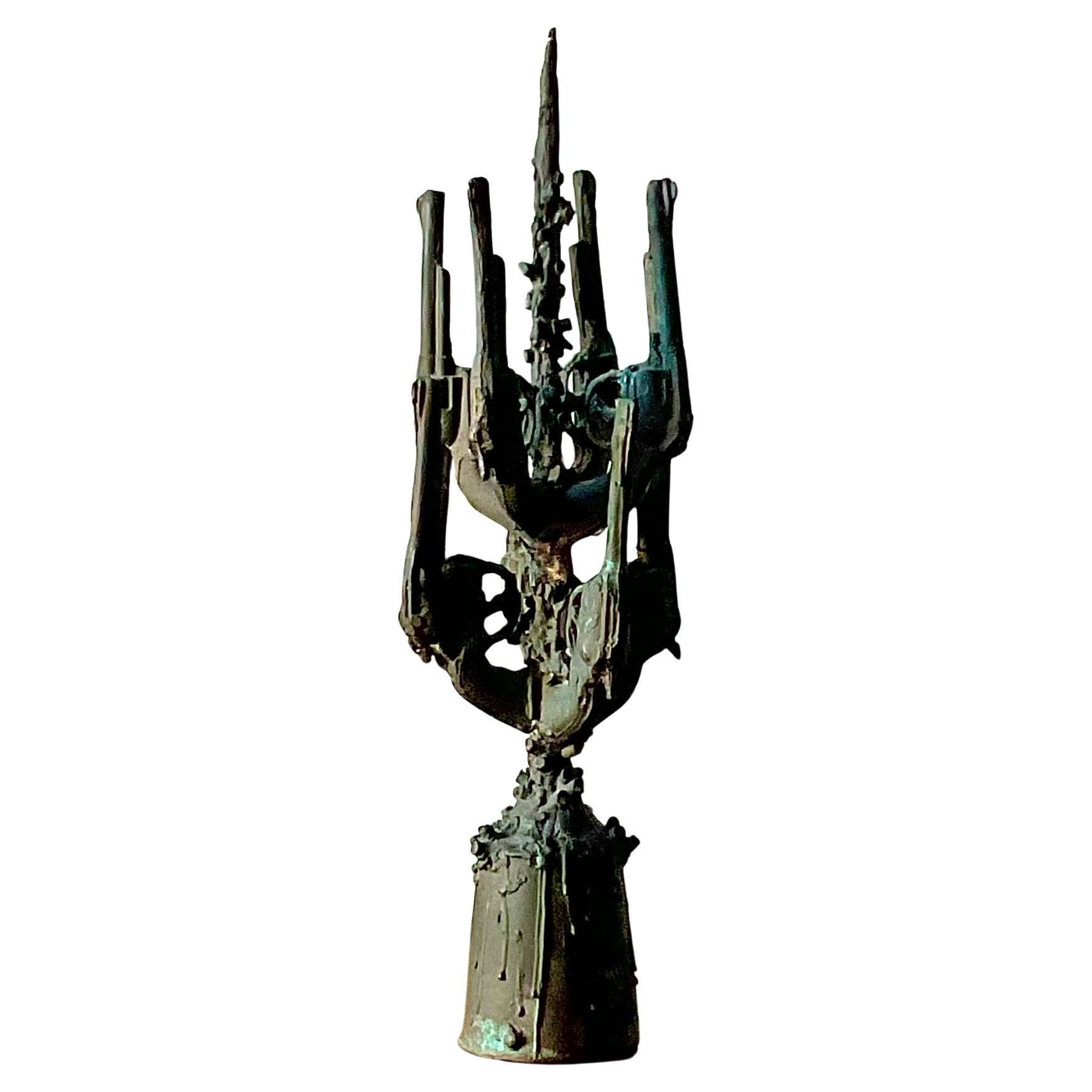 Abstrakte Vintage-Skulptur von Revolvers aus Gusseisen im Angebot