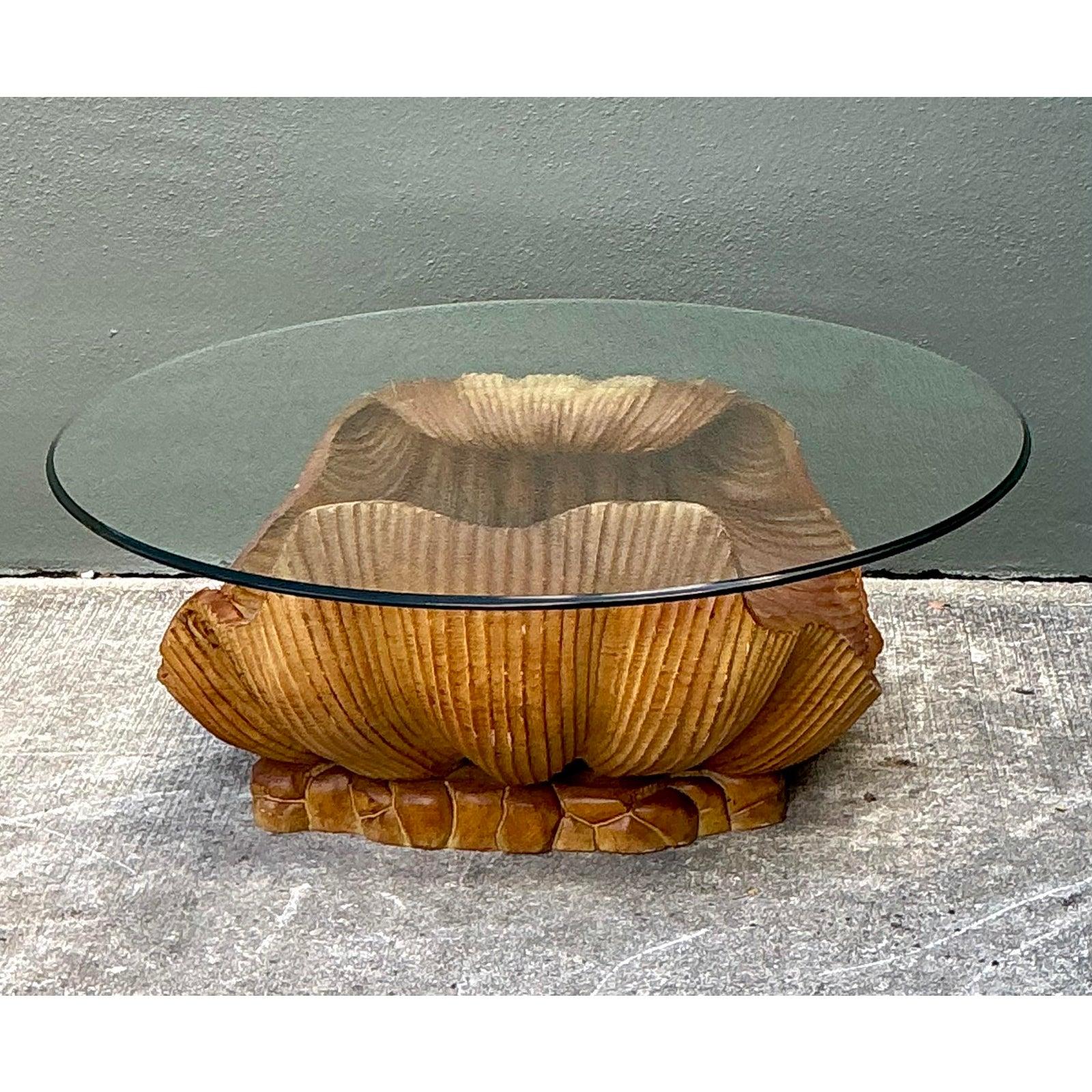 intage Carved Clam Shell Coffee Table For Sale at 1stDibs