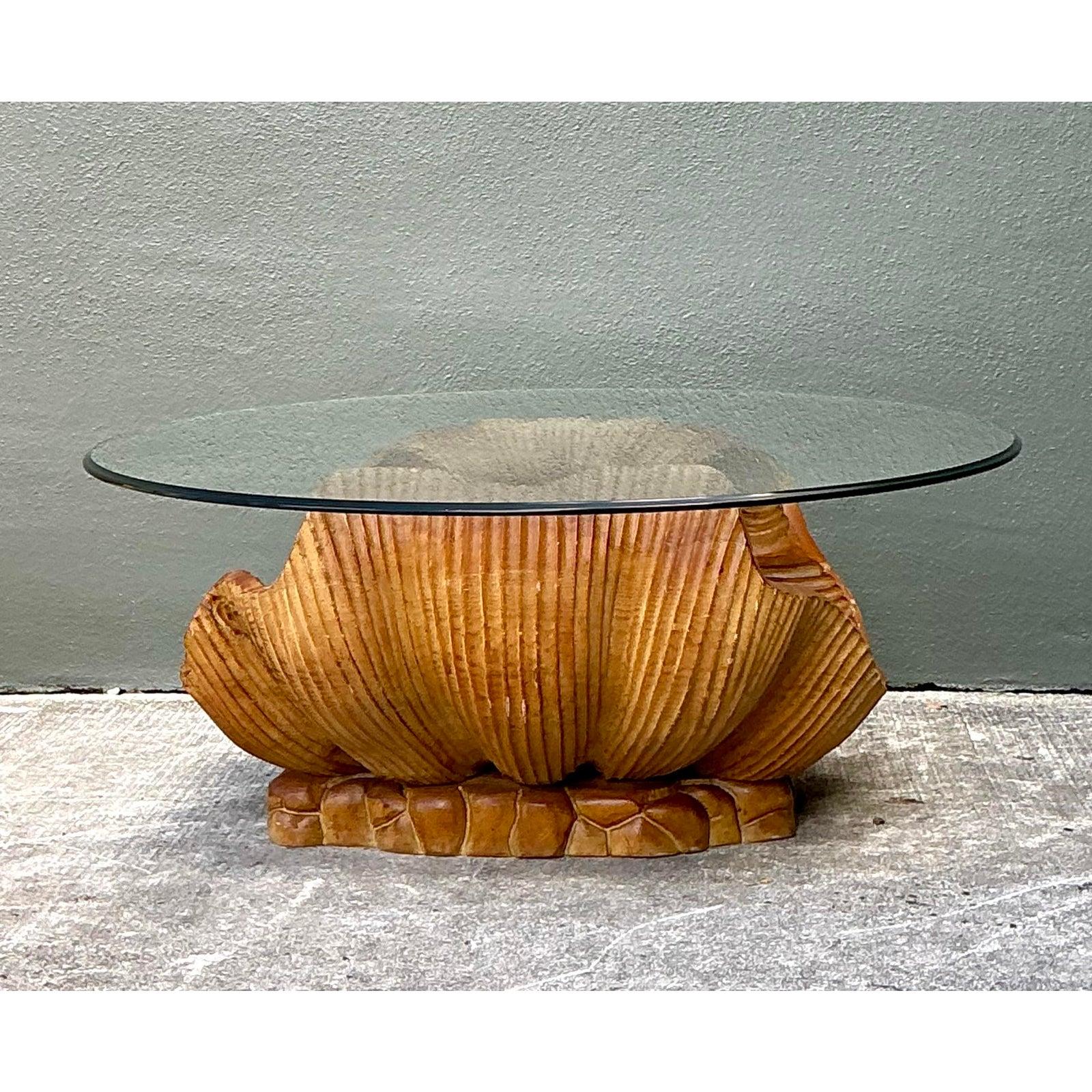intage Carved Clam Shell Coffee Table For Sale at 1stDibs