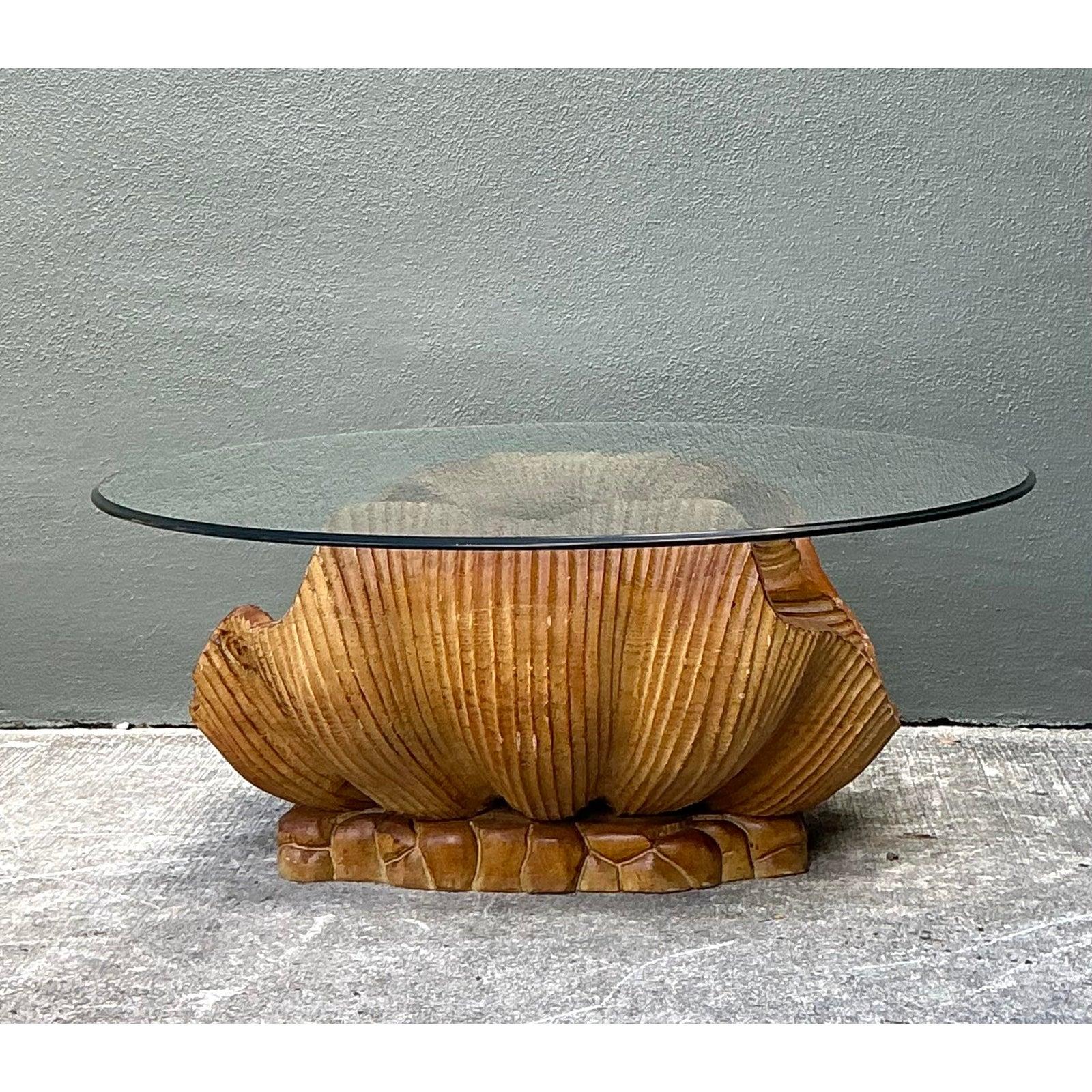 intage Carved Clam Shell Coffee Table For Sale at 1stDibs