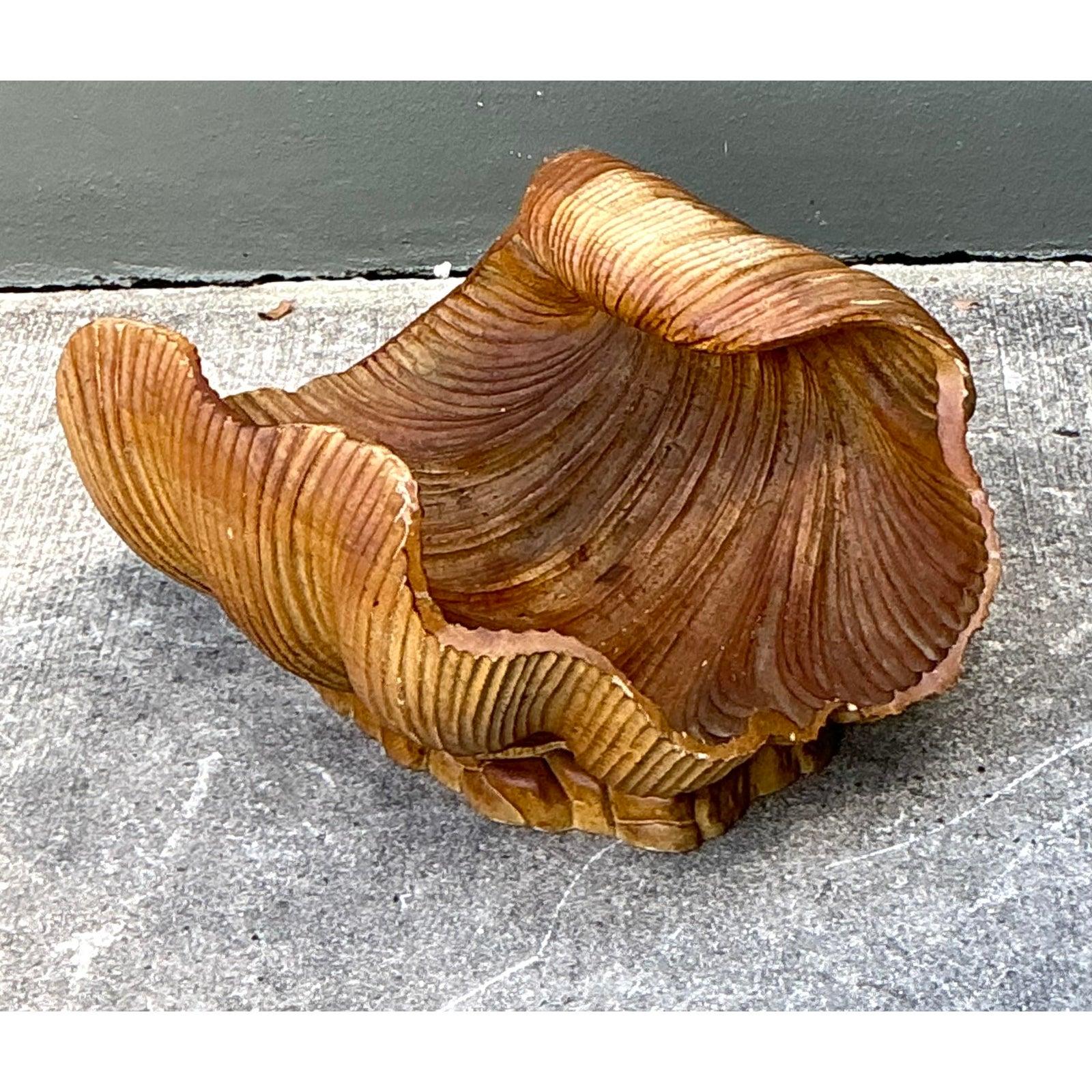 Carview Shell intage Carved Clam Shell Coffee Table For Sale at 1stDibs