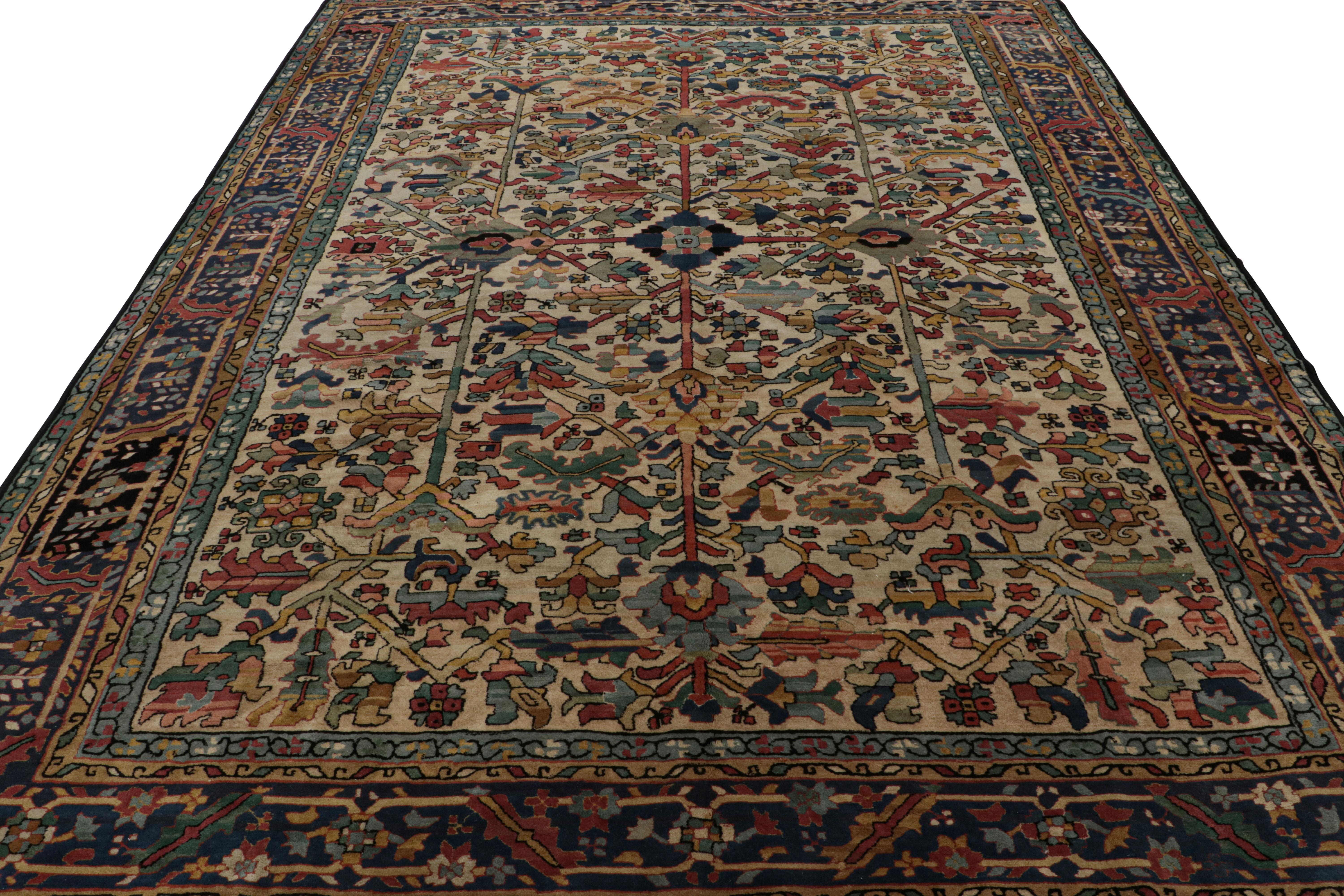 German intage European Rug in Polychromatic Geometric Patterns, from Rug & Kilim For Sale