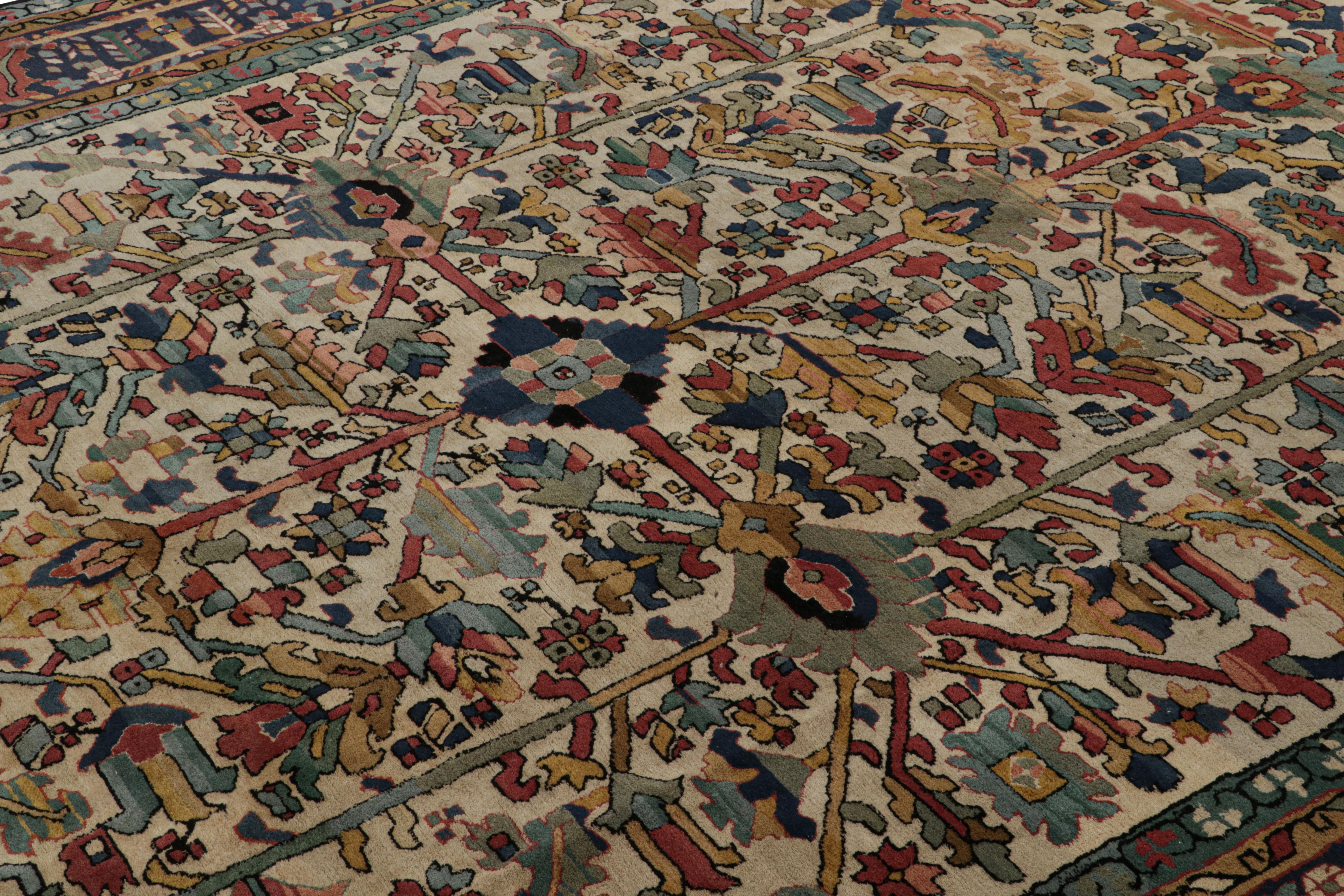 Hand-Knotted intage European Rug in Polychromatic Geometric Patterns, from Rug & Kilim For Sale