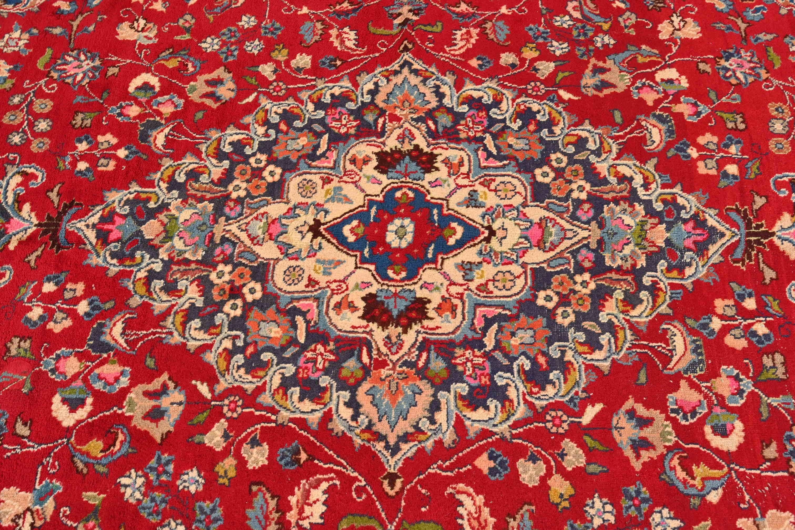 intage Hand-Knotted Persian Tabriz Room Size Wool Area Rug For Sale 1