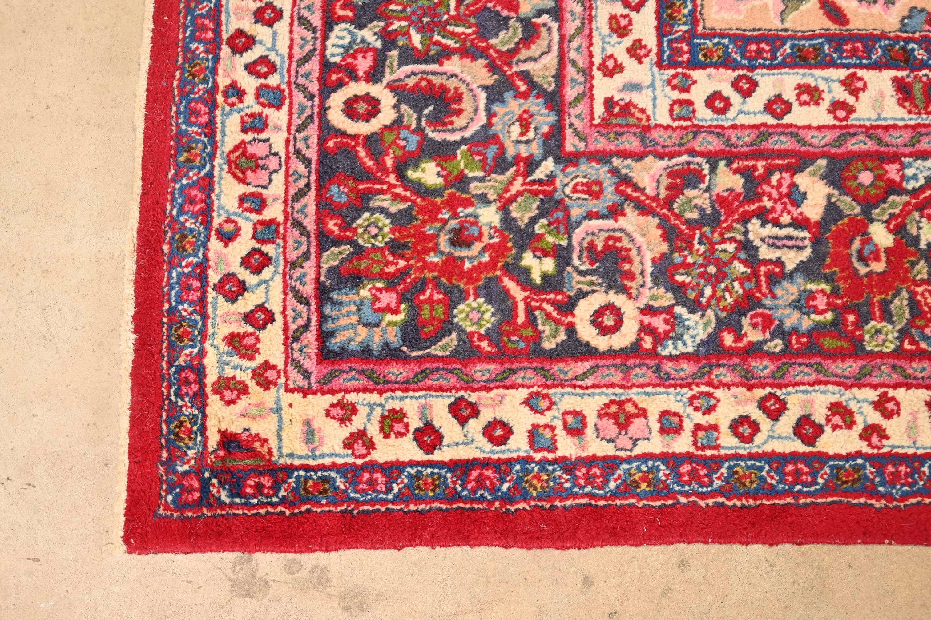 intage Hand-Knotted Persian Tabriz Room Size Wool Area Rug For Sale 3