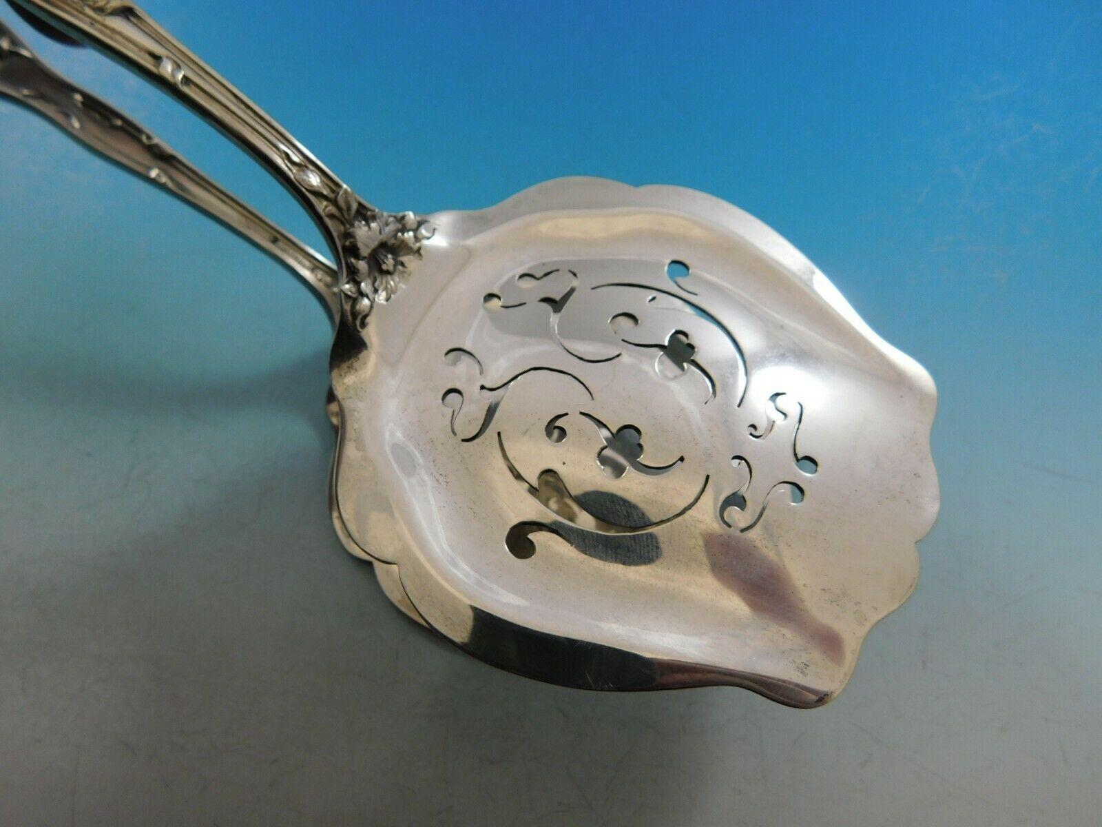 Pince à asperges en argent sterling percée Intaglio par Reed and Barton Excellent état à Big Bend, WI